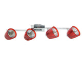 FELIX G929-4TU2 wall/ceiling light – 4×G9, 40 W, transparent red, chrome