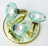 CLR-300 spotlight – 3×E14 40 W R50, brass