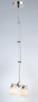 CL-013-2 pendant light – 2xG9 40 W, matt nickel, opal glass