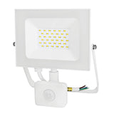 ANCO LED floodlight with motion sensor – 30 W, 2550 lm, 4000 K, IP44, white