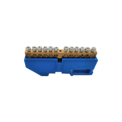 ANCO isolierte Sammelschiene/Erdungsschiene N12, für TH35-Hutschiene, 81 x 43 x 11,5 mm, blau
