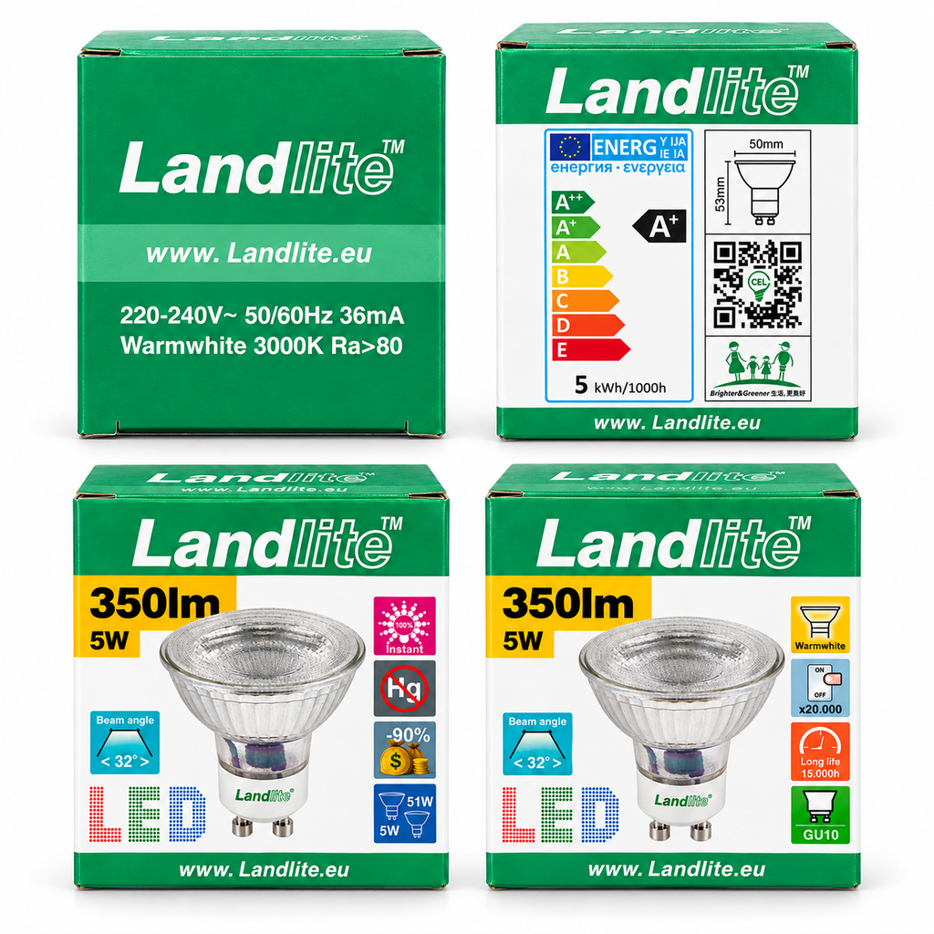 LANDLITE LED-GU10-5W/COB LED spot izzó – GU10, 5 W, 300 lm, 2700 K