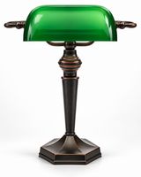 LANDLITE TL609 banker's lamp – E27, max. 60 W, green glass shade
