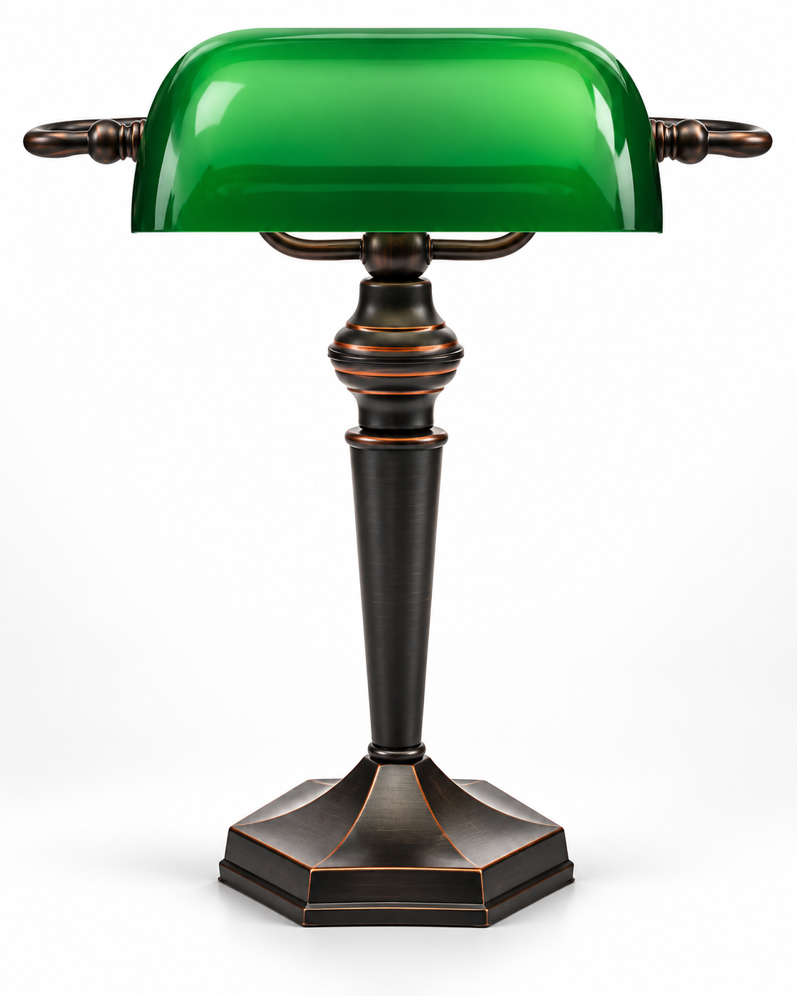 LANDLITE TL609 bankárlámpa – E27, max. 60 W, zöld üvegbura