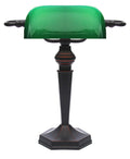 LANDLITE TL609 bankárlámpa – E27, max. 60 W, zöld üvegbura