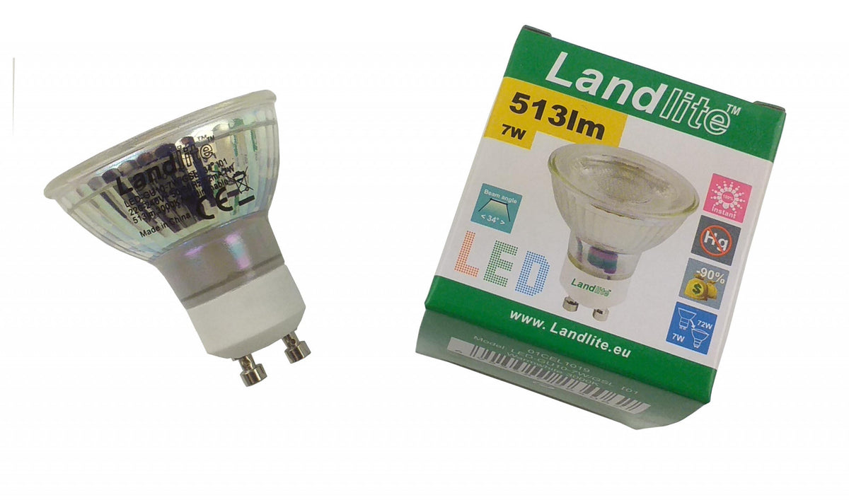 LANDLITE LED-GU10-7W/GSL LED spot izzó – GU10, 7 W, 513 lm, 3000 K
