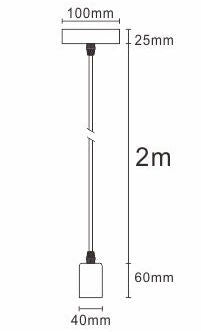 LANDLITE PL-32 függesztett lámpa – E27, max. 60 W, fekete