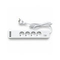 SMAlux EU4U4-WF Wi-Fi okos elosztó, 4 földelt aljzat, 4 USB-A port, fehér, 1,8 m kábel
