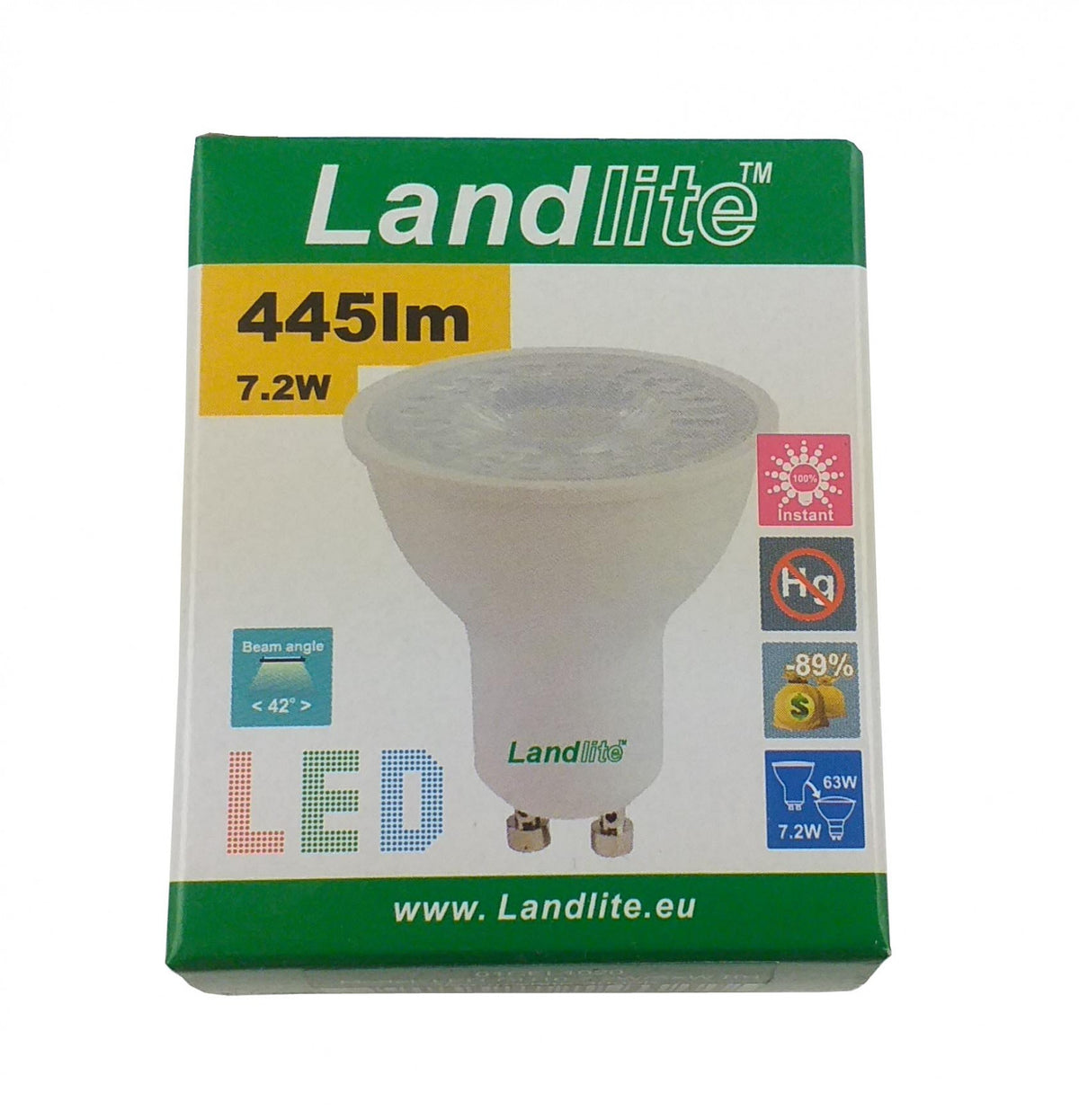 LANDLITE LED spot izzó – GU10, 7,2 W, 445 lm, 4000 K