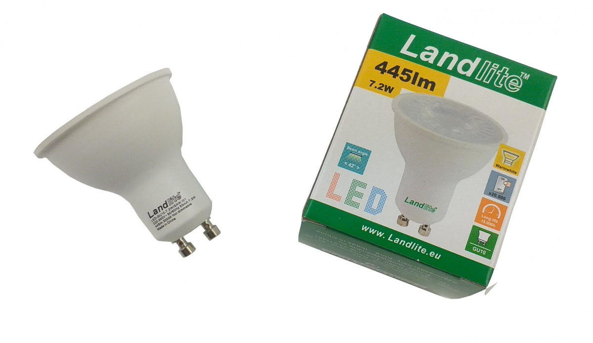 LANDLITE LED spot izzó – GU10, 7,2 W, 445 lm, 4000 K