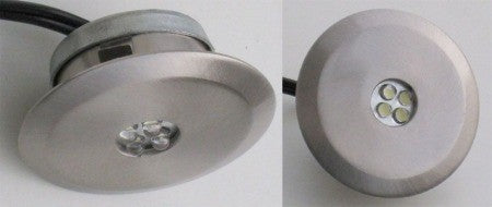 LED-02-4X1.0W indoor, LED: blue, metal: mat chrome, LED lamp kit
