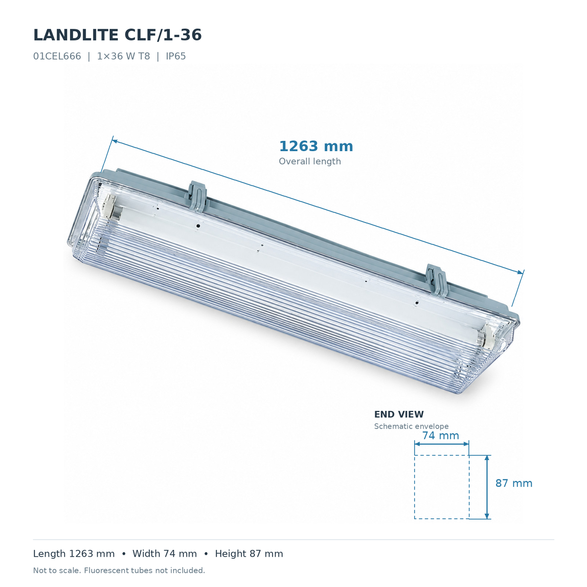 CLF/1-36 waterproof light fitting – 1×36 W, IP65
