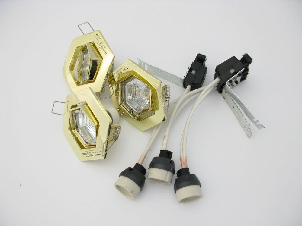 KIT-82-3X50W GU10 Hexagonal brass, Halogen Kit
