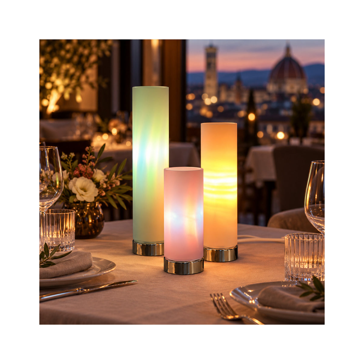 LANDLITE Mini Tube decorative table lamp set, 3 pcs, E14, max. 3 × 40 W