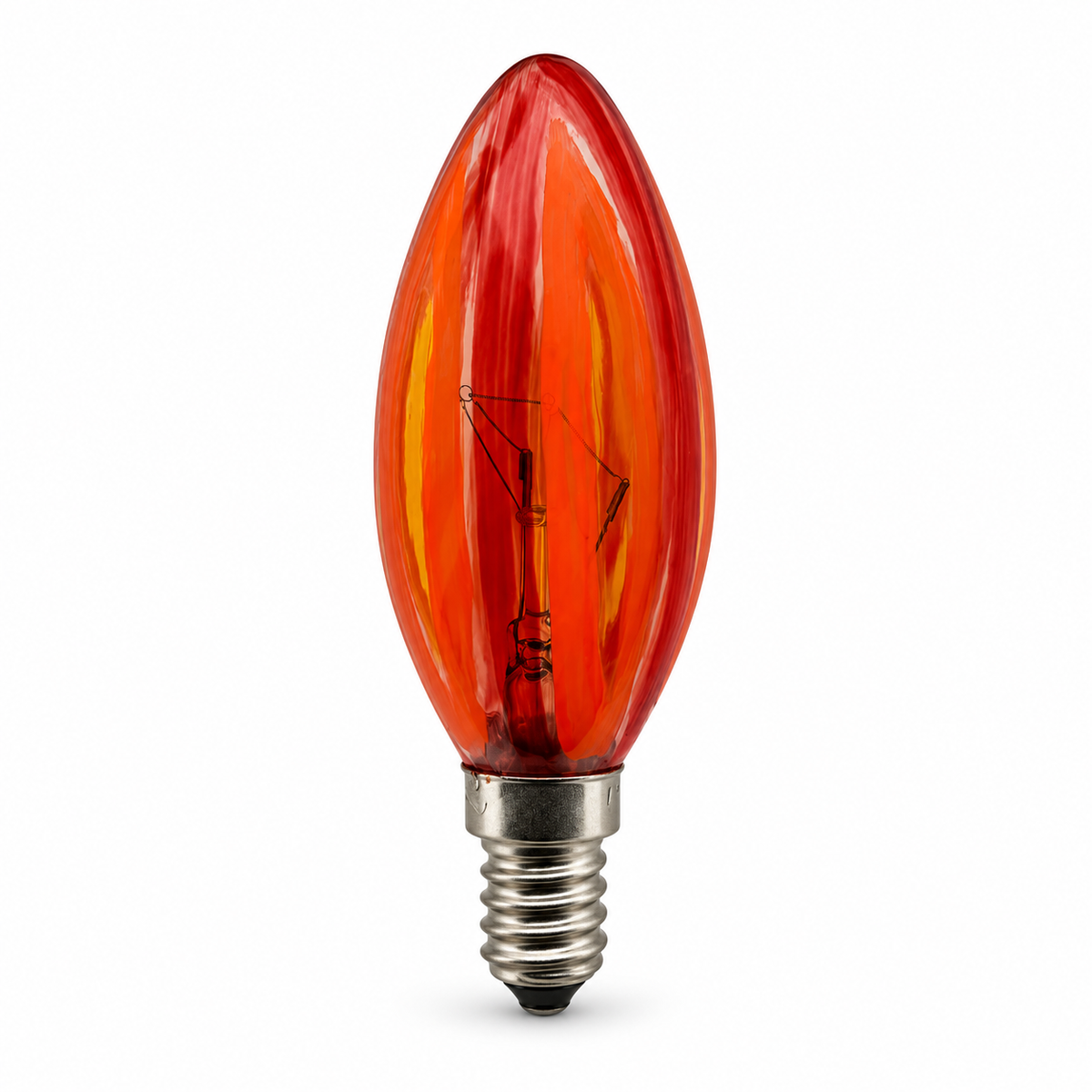 LANDLITE colour decorative bulb SAN FRANCISCA, E14, 25 W, candle, orange-red