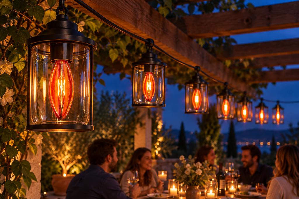 LANDLITE colour decorative bulb SAN FRANCISCA, E14, 25 W, candle, orange-red
