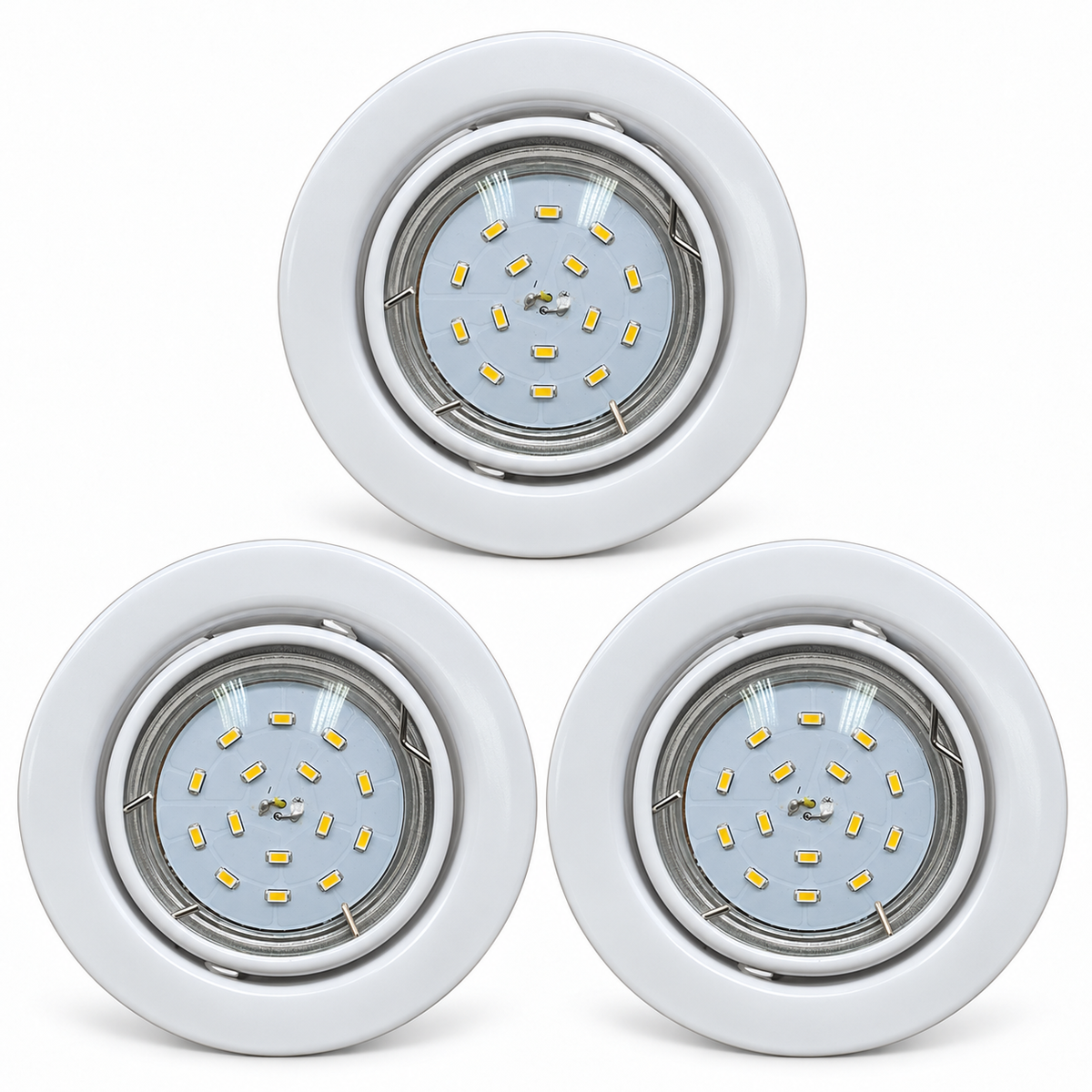 KIT-60A recessed spotlight set of 3 – 3×1.5 W GU10 LED, warm white, white