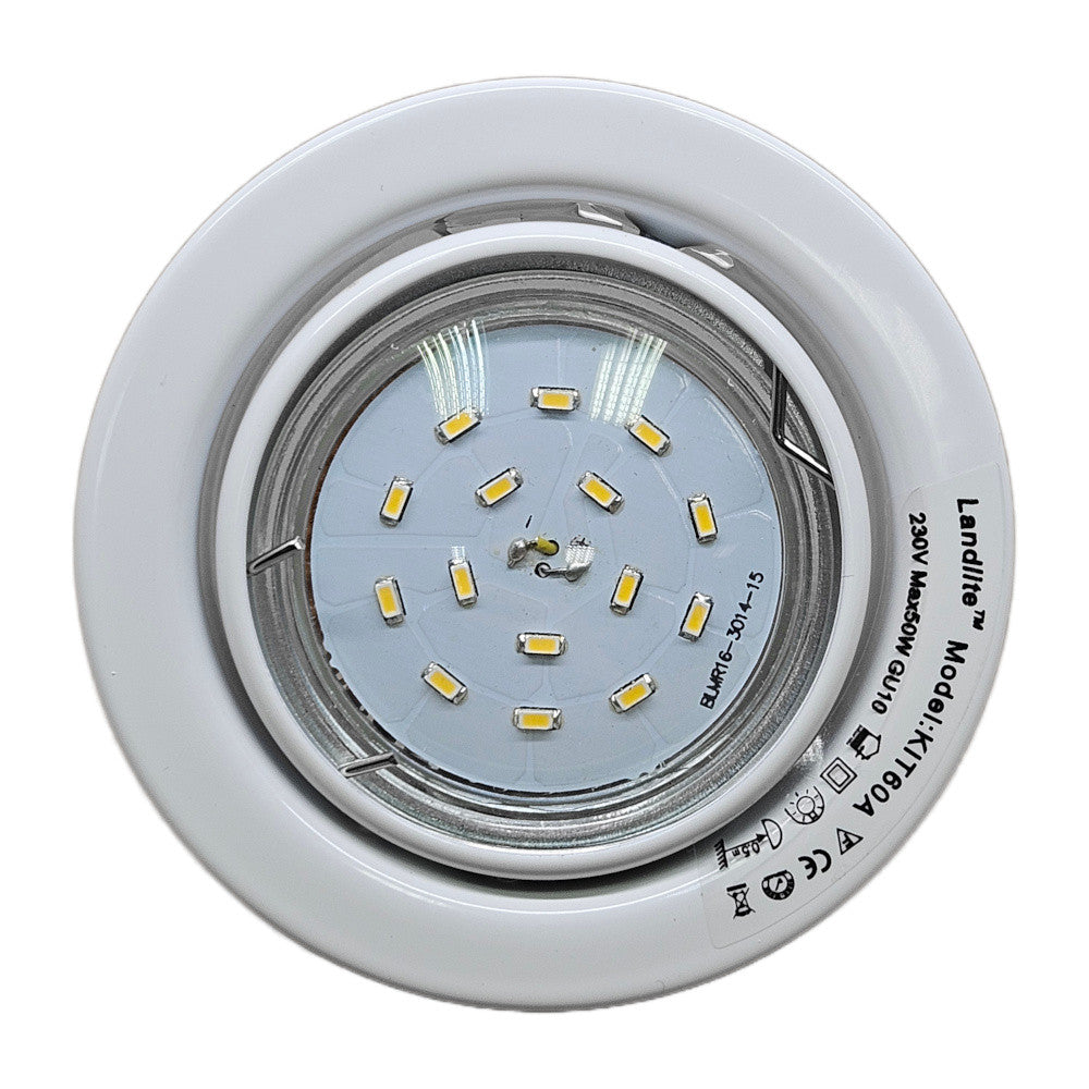 KIT-60A LED-GU10-Einbauset – 3×1,5 W SMD, warmweiß, weiß