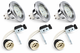 KIT-60A recessed spotlight set of 3 – 3×1.5 W GU10 LED, warm white, chrome