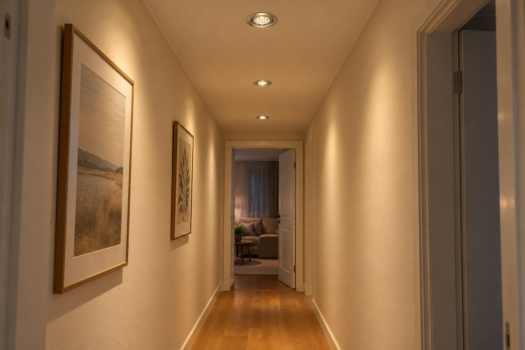 KIT-60A recessed spotlight set of 3 – 3×1.5 W GU10 LED, warm white, chrome