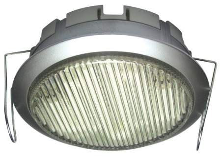 DL-GX53 230V 9W, recessed, with lamp and connection box, silver ABS, Downlight