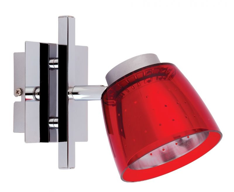 FELIX G929-1R, 1x40W G9, transparent red, chrome, Wall/Ceiling Lamp
