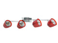 FELIX G929-4TU2, 4x40W G9, transparent red, chrome, Wall/Ceiling Lamp
