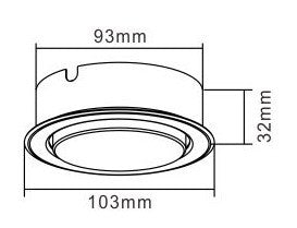 DL-19-GX53 220-240V mat chrome, surface-mounted downlight