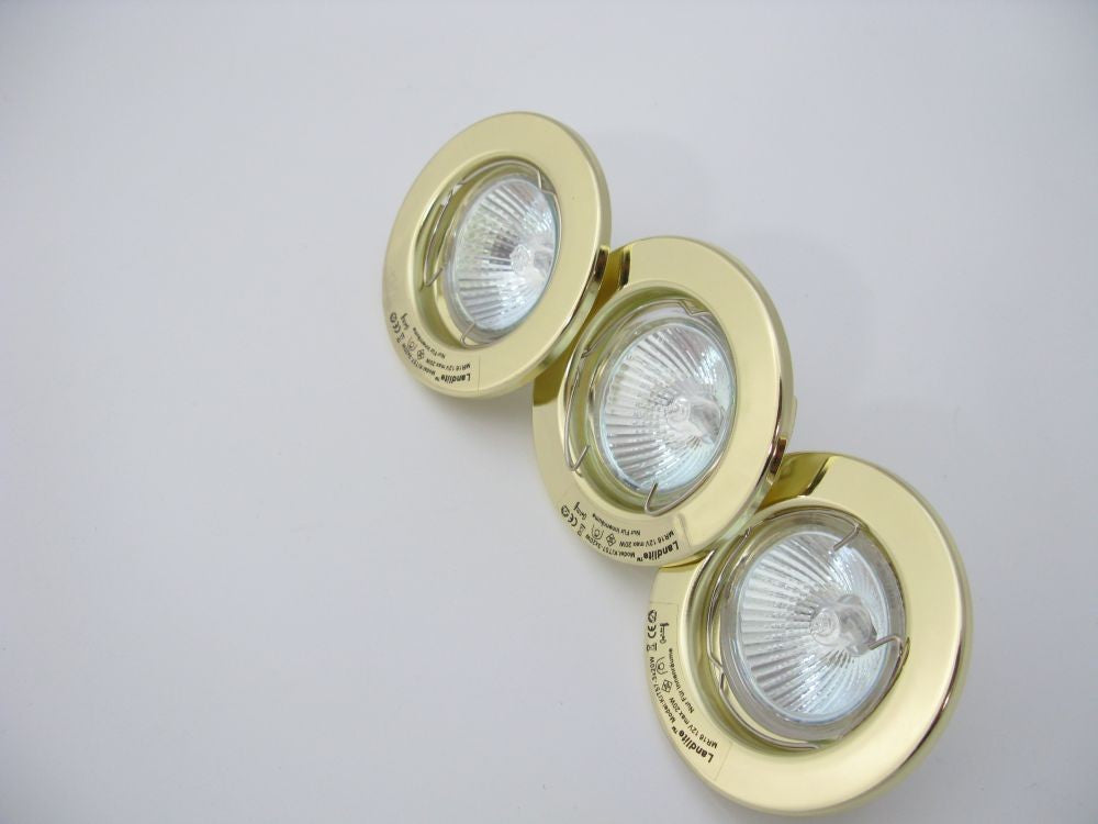 KIT-711-3 (KIT-57-3) halogen downlight kit – 3×20 W, 12 V, brass