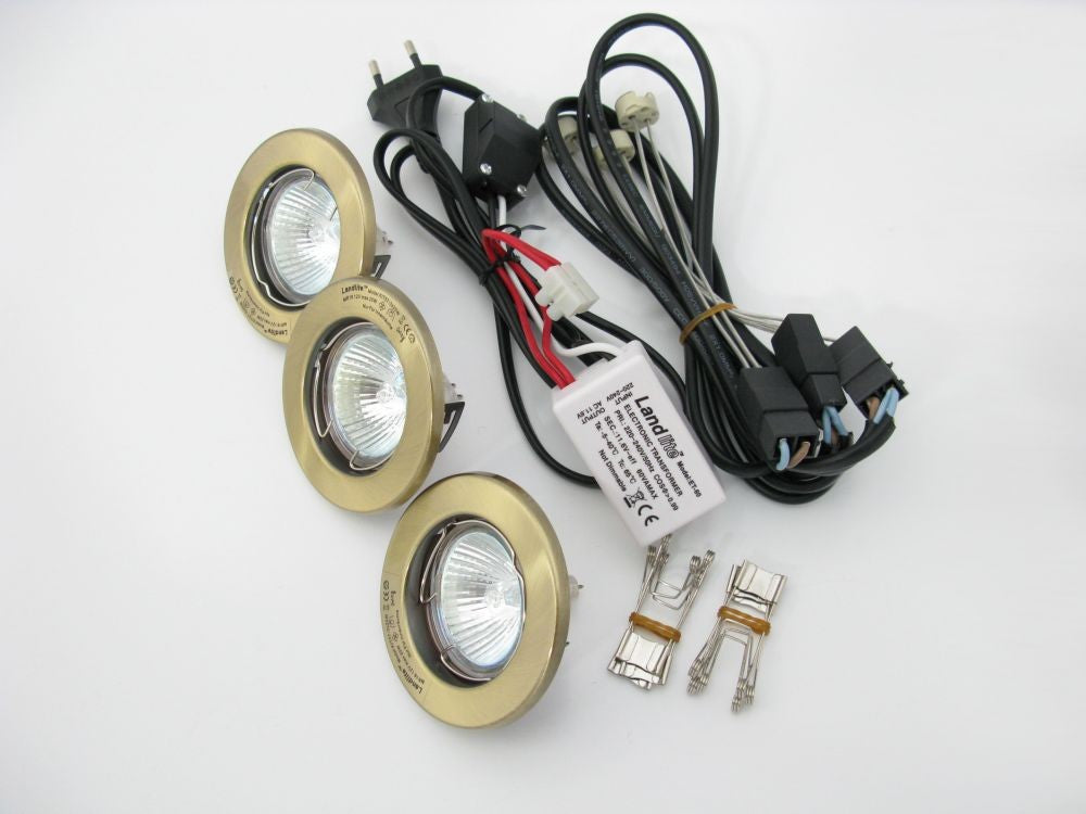 KIT-711-3 (KIT-57-3, 3X12V 20W) antique bronze, Halogen Kits