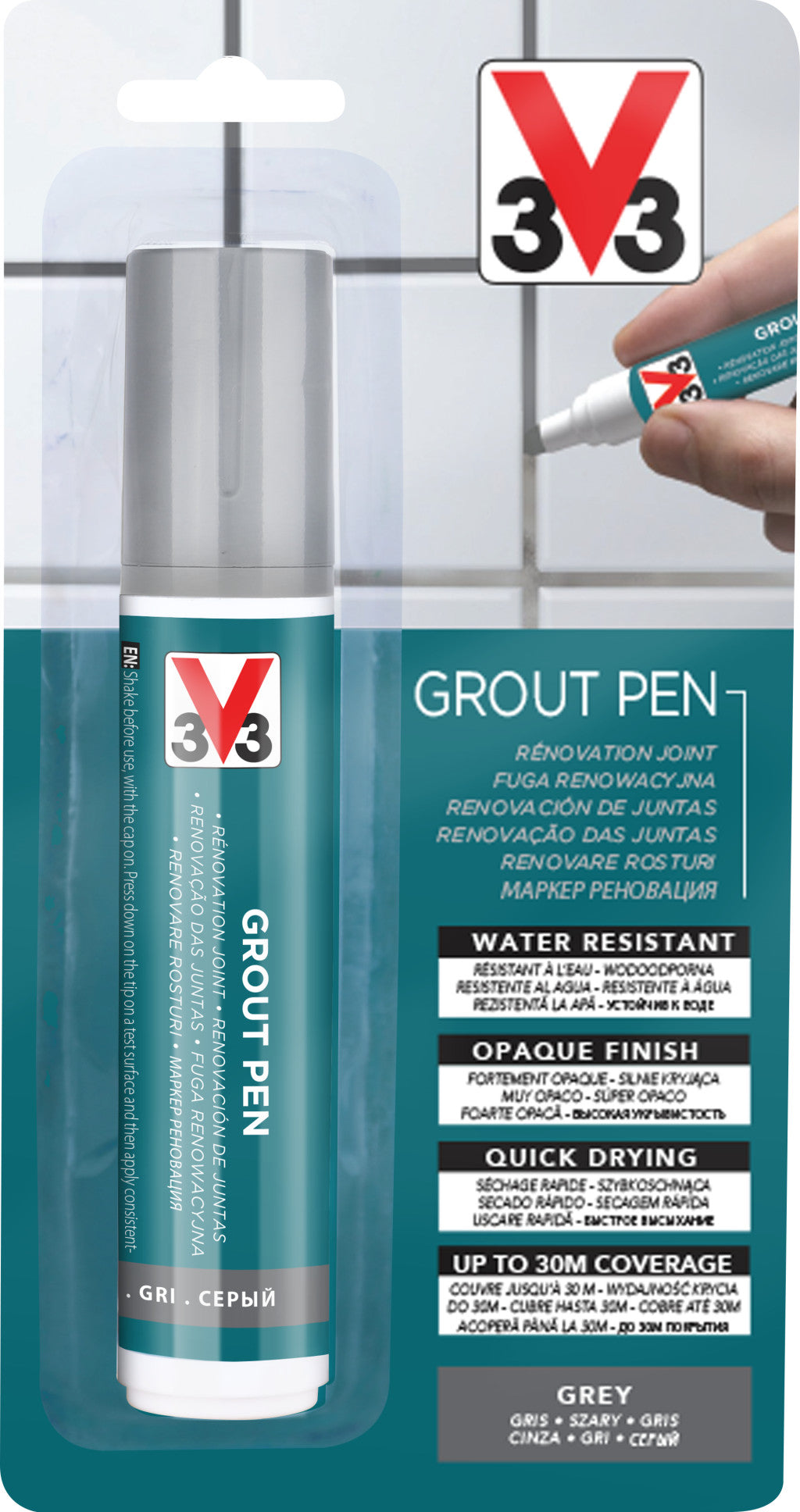 V33 Fugafelújító toll – 15 ml, szürke