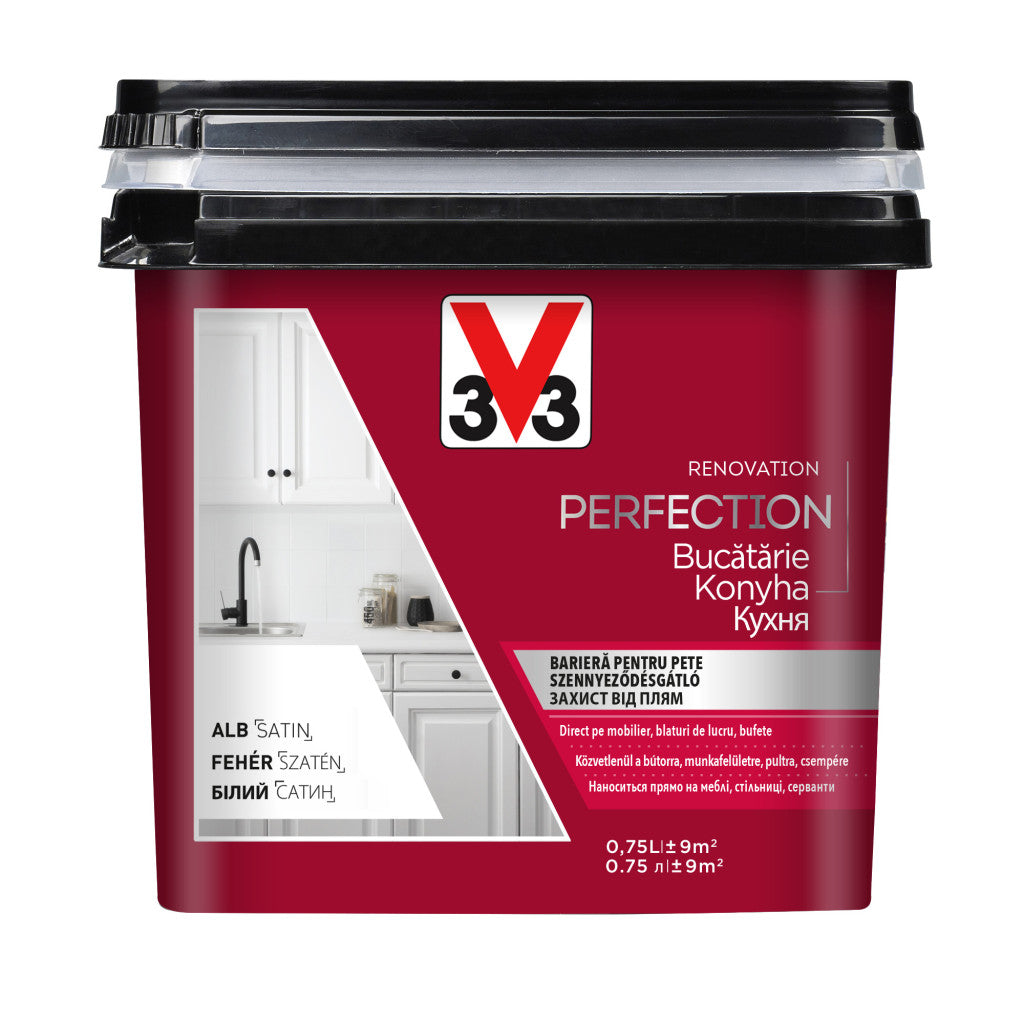 V33 Felújító konyhafesték – 0,75 L, fehér