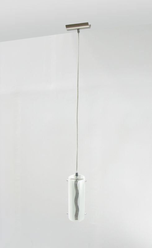 CL-002 Pendelleuchte – 1×E27 60 W, satiniertes Glas, Nickel matt