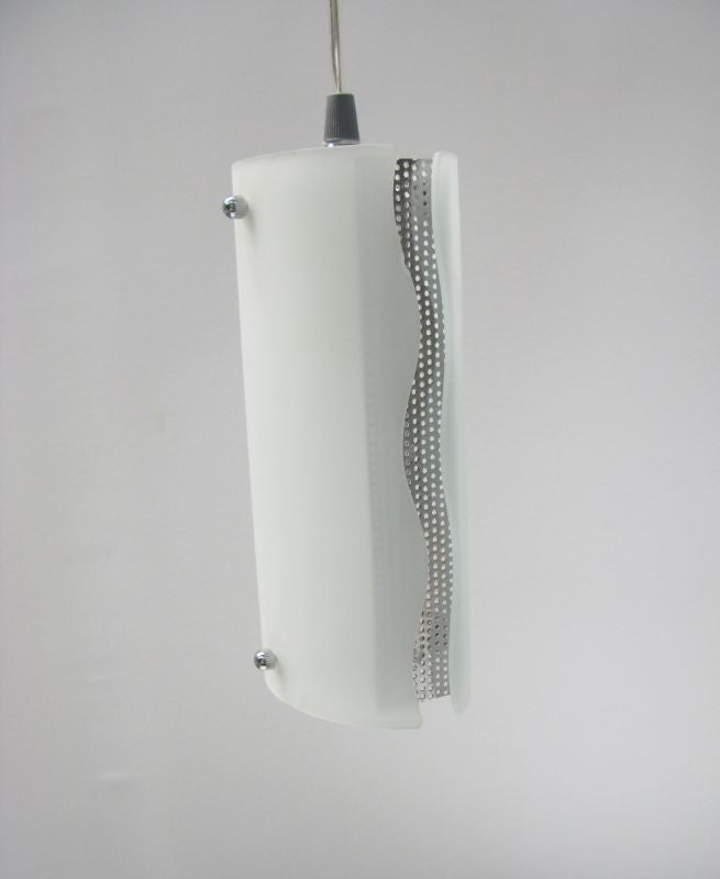 CL-002 Pendelleuchte – 1×E27 60 W, satiniertes Glas, Nickel matt