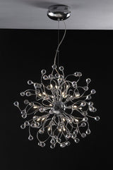 MONACO MD2184/24 pendant lamp – 24×G4, 12 V, 10 W, chrome, Egyptian crystal