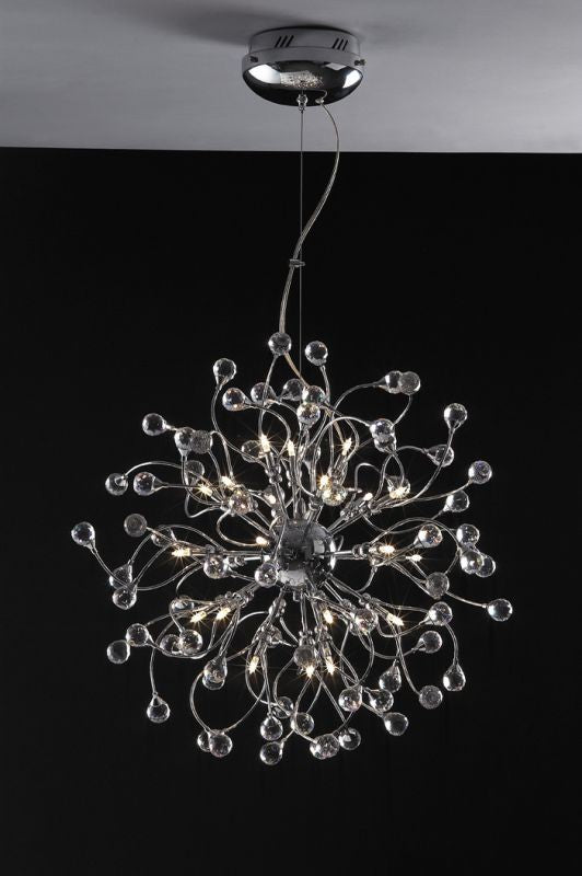 MONACO,MD2184/24, 24xG4 12V 10W, chrome, Egyptian crystal, Pendant Lamp
