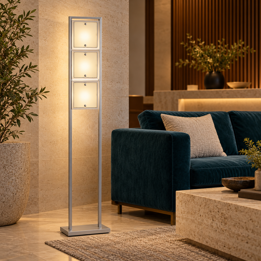SHARONA MW-5424/3F floor lamp – silver grey