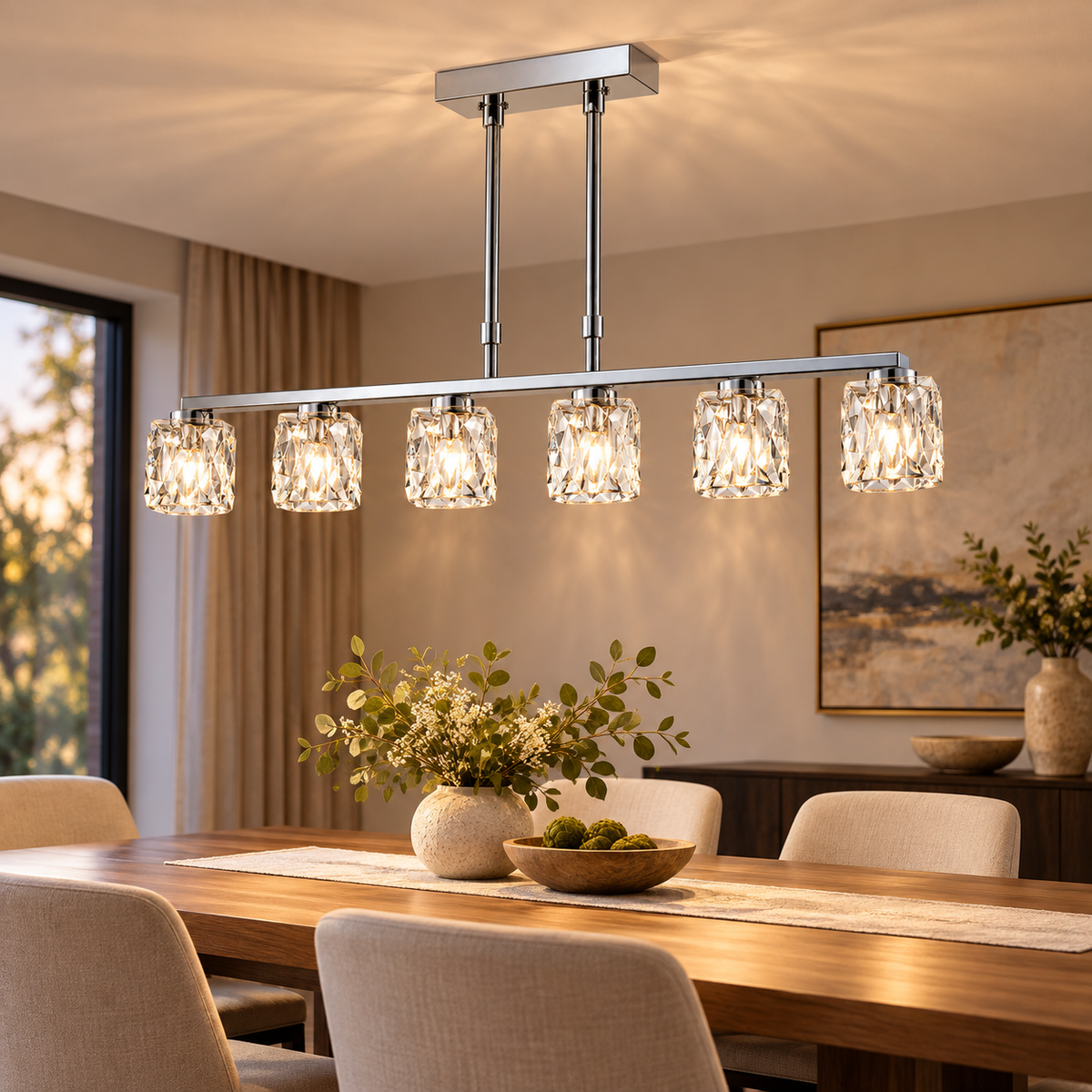 MW-5384/6HB chandelier – downward-facing, equal-length arms