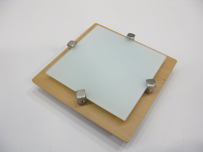MELIA 16.5 cm 1XG9 40W 230V, light wood base/white glass/nickel screw