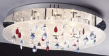CASINO MX2226/R-20 ceiling lamp – 20×G4 10W, Ø650×125mm, chrome/acrylic, with crystals