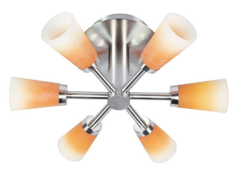 RUSSELL LS-951D-640, 6XG9 40W 230V, nickel satin / red glass, Spot Light