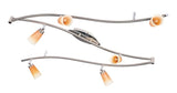 RUSSELL LS-951-640 spotlight – 6×G9, 40 W, 230 V, satin nickel, red glass