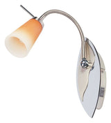 RUSSELL LS-951W-140 spotlight – 1×G9 40W, 230V, satin nickel / red glass