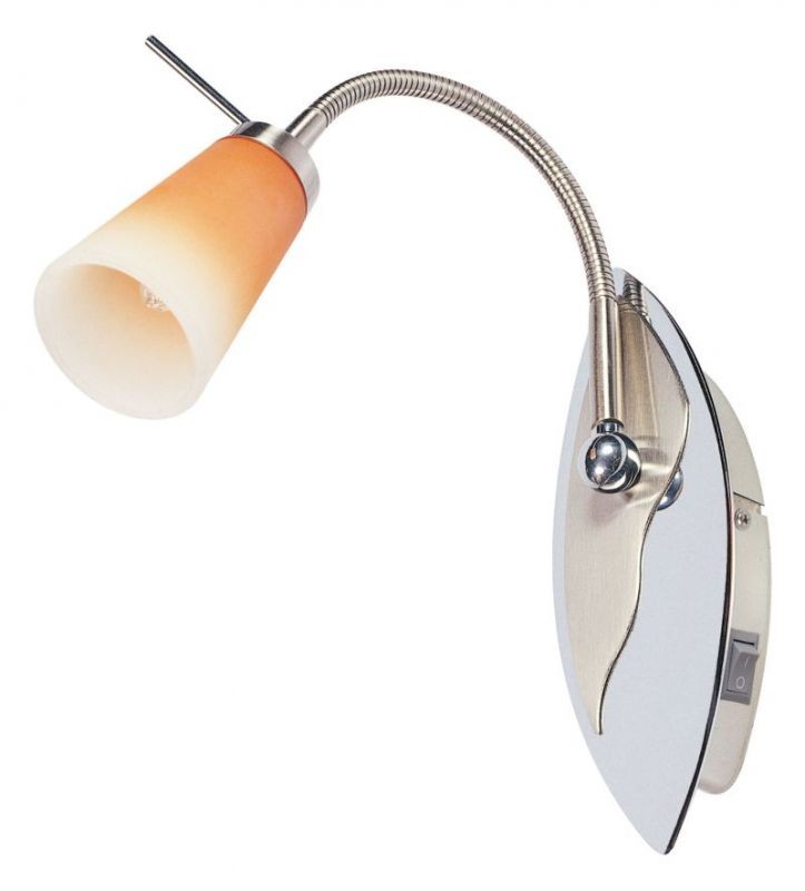 RUSSELL LS-951W-140, 1XG9 40W 230V, nickel satin / red glass, Spot Light