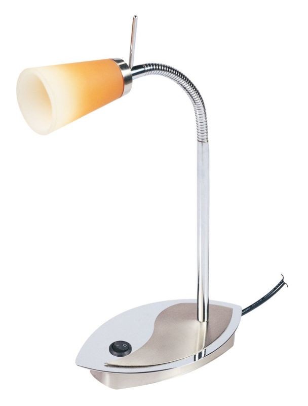 RUSSELL LS-951T-140, 1XG9 40W 230V, nickel satin / red glass, Table Lamp
