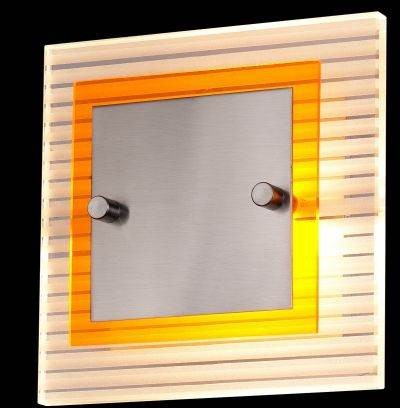 PROLIX W6025/1L, 1X60W G9, SATIN, WITH ORG+BLU+RED DECORATIVE GLASSES, WALL LAMP