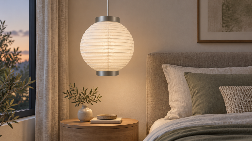 CLP-570 Reispapierleuchte – 30×33 cm, Weiß