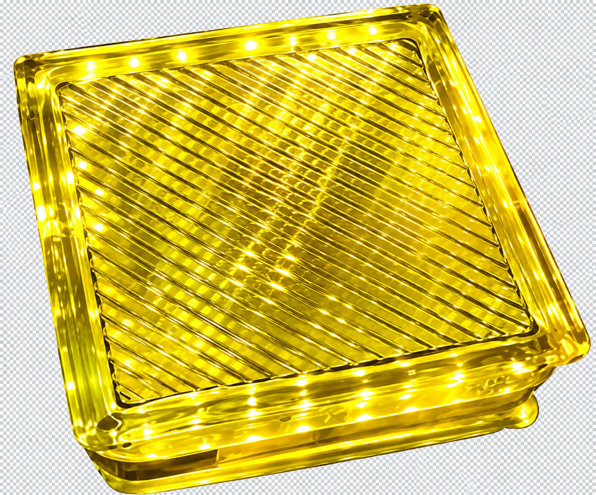 LED Crystalbrick crystal brick light – G10, 1×2 W, yellow