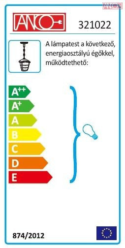 ANCO Cologne kültéri függesztett lámpa – E27, max. 60 W, IP44, fekete