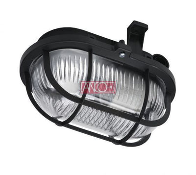 ANCO oval bulkhead light – E27, max. 60 W, IP44, black